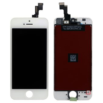 Skjerm (LCD og glass) for iPhone 5S - Hvit / White, Refurbished