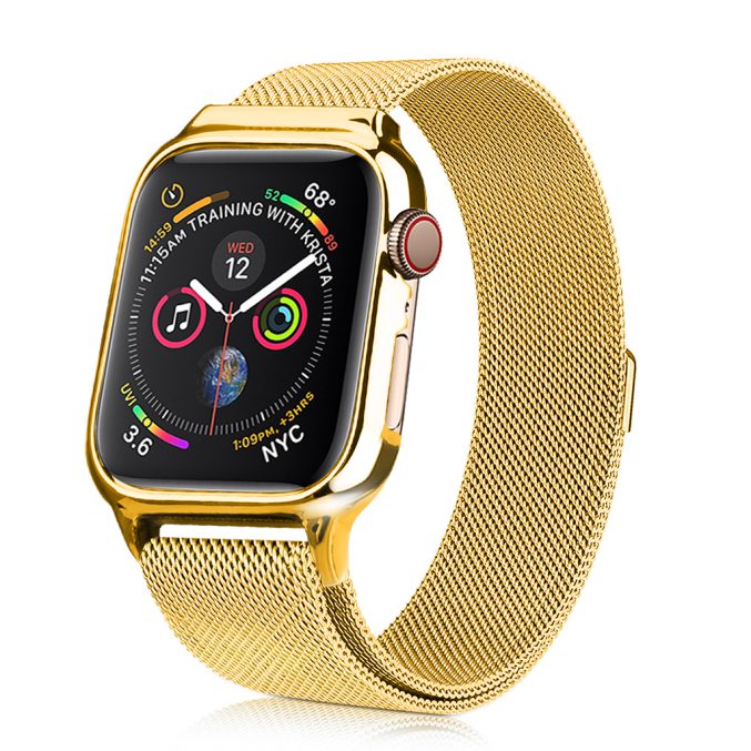 MilaneseKlokkereim Apple Watch 44mm med beskyttelsesramme - Gull