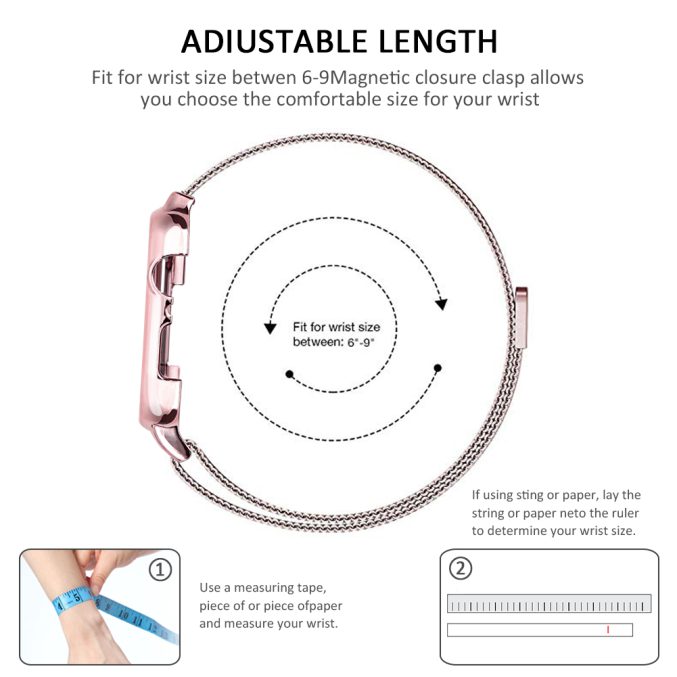 MilaneseKlokkereim Apple Watch 44mm med beskyttelsesramme - Rose rød