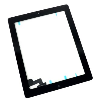 Glass til iPad 3 komplett med hjemknapp - Sort