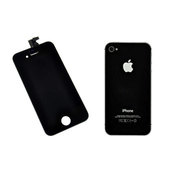 Skjerm + bakglass til iPhone 4 - Sort