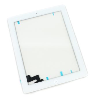 Glass til iPad 2 komplett med hjemknapp - Hvit