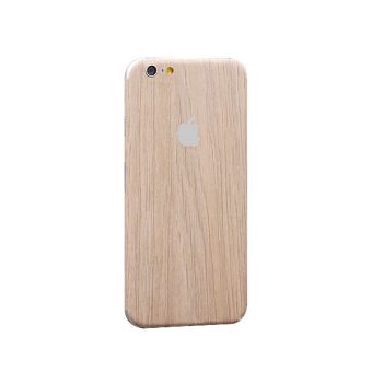 Wood Stickers, Foran/Bak/Side merke for iPhone 6/6S Pluss ink skjermbeskytter, 5 farger - Eik