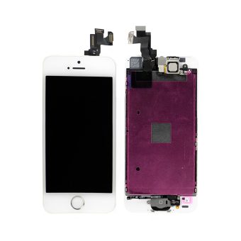 iPhone 5S LCD Screen Full Assembly with Silver Ring - White iPhone > iPhone 5s
