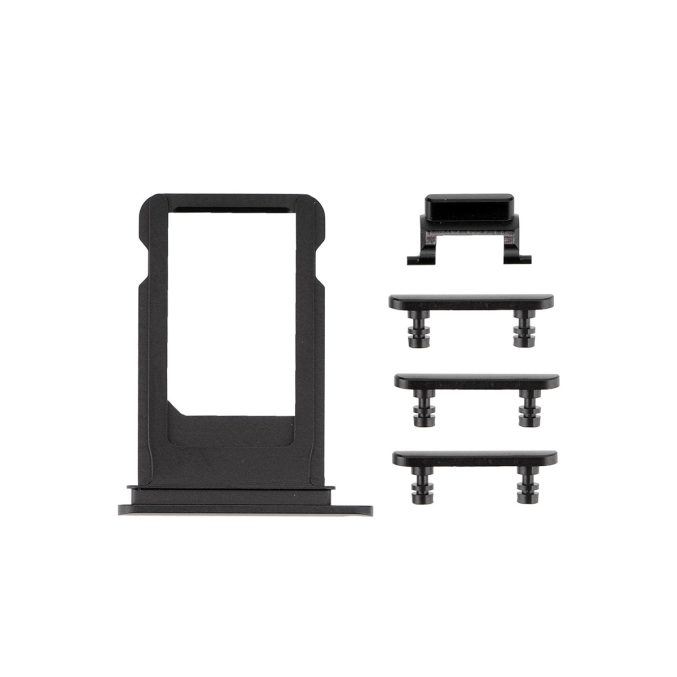 iPhone 7 Side Buttons Set with SIM Tray - Jet Black