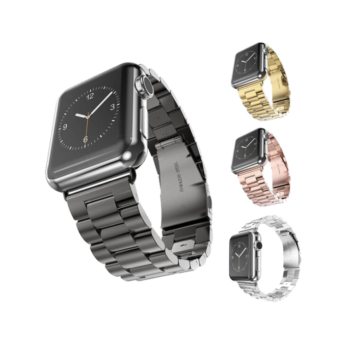 Klokkereim Apple Watch 41 / 40 / 38 mm Rustfritt Stål (3-ledd)