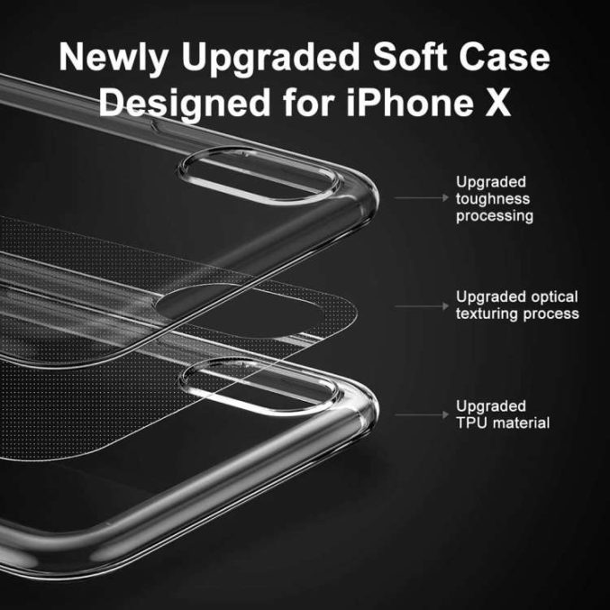 Baseus deksel for iPhone X og XS (gjennomsiktig) - Bilde 17