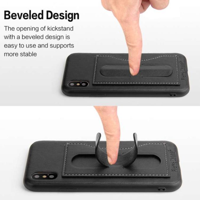 Lærcover med kortholder for iPhone X og XS - Bilde 35