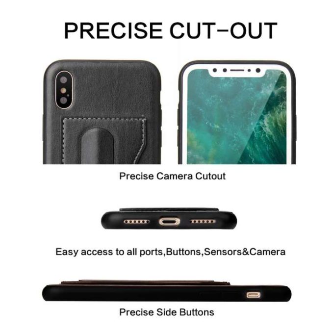 Lærcover med kortholder for iPhone X og XS - Bilde 31