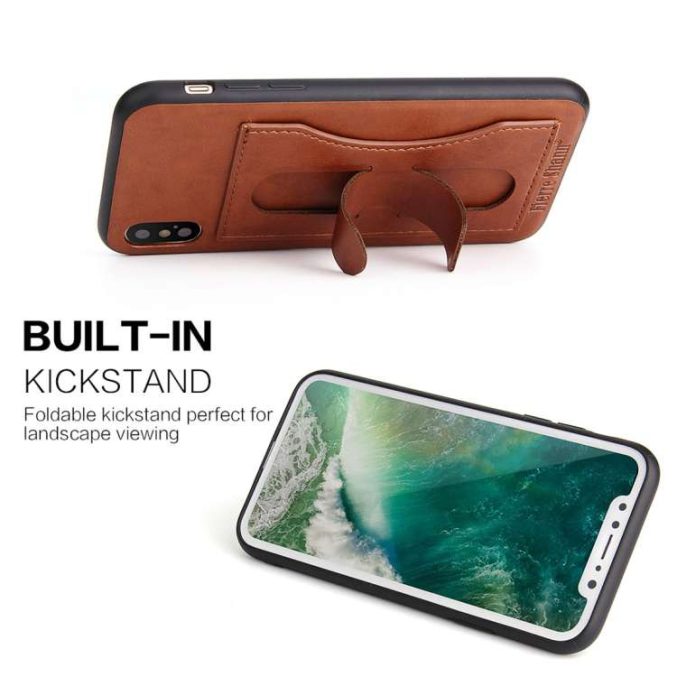 Lærcover med kortholder for iPhone X og XS - Bilde 27