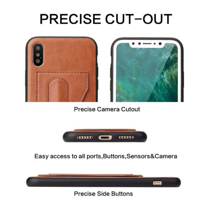 Lærcover med kortholder for iPhone X og XS - Bilde 22