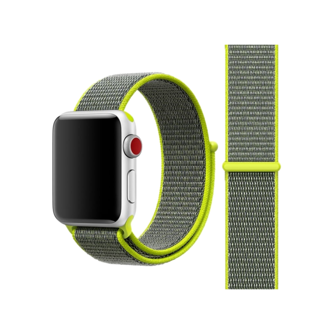 Nylon klokkereim med borrelås for Apple Watch 41 / 40 / 38 mm