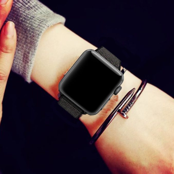 Nylon klokkereim med borrelås for Apple Watch 41 / 40 / 38 mm - Bilde 10