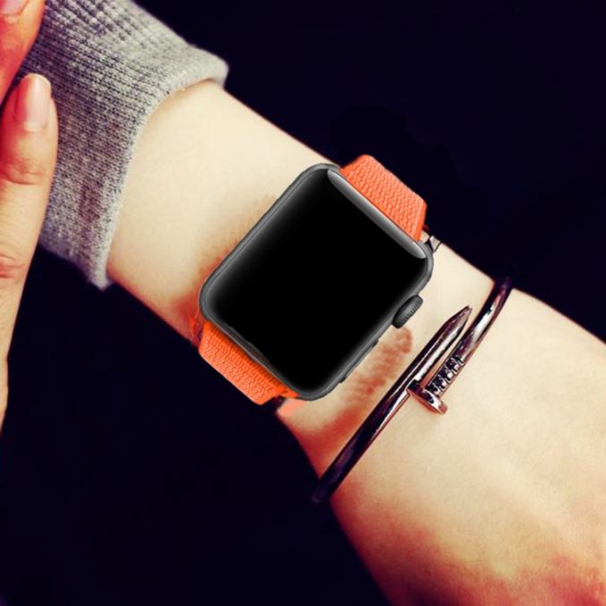Nylon klokkereim med borrelås for Apple Watch 41 / 40 / 38 mm - Bilde 17