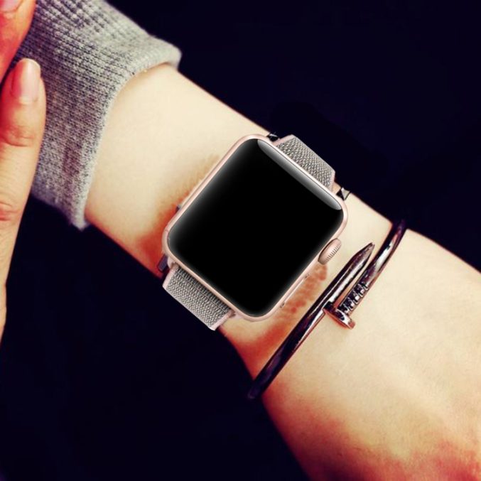 Nylon klokkereim med borrelås for Apple Watch 41 / 40 / 38 mm - Bilde 37