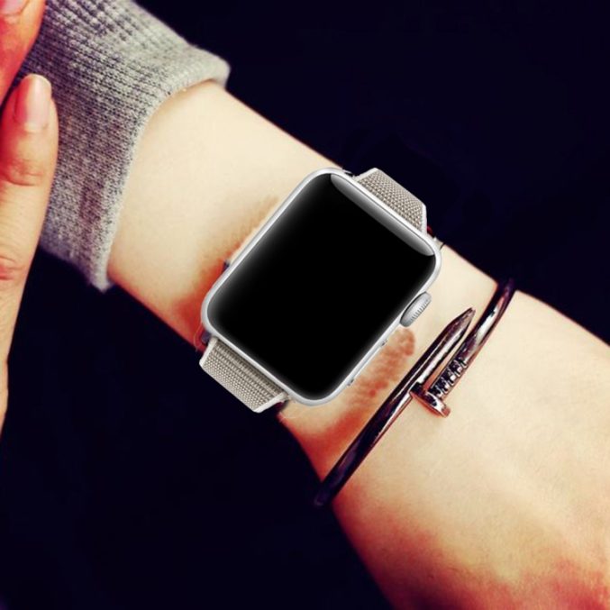 Nylon klokkereim med borrelås for Apple Watch 41 / 40 / 38 mm - Bilde 3