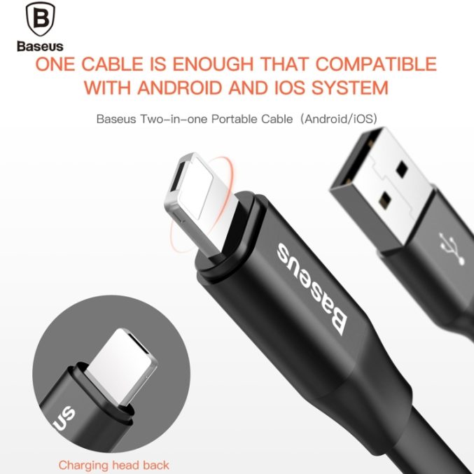 Baseus 2 i 1 Kabel Micro USB / Lightning ( 1.2m / 2A ) - Bilde 19