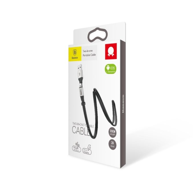 Baseus 2 i 1 Kabel Micro USB / Lightning ( 1.2m / 2A ) - Bilde 2