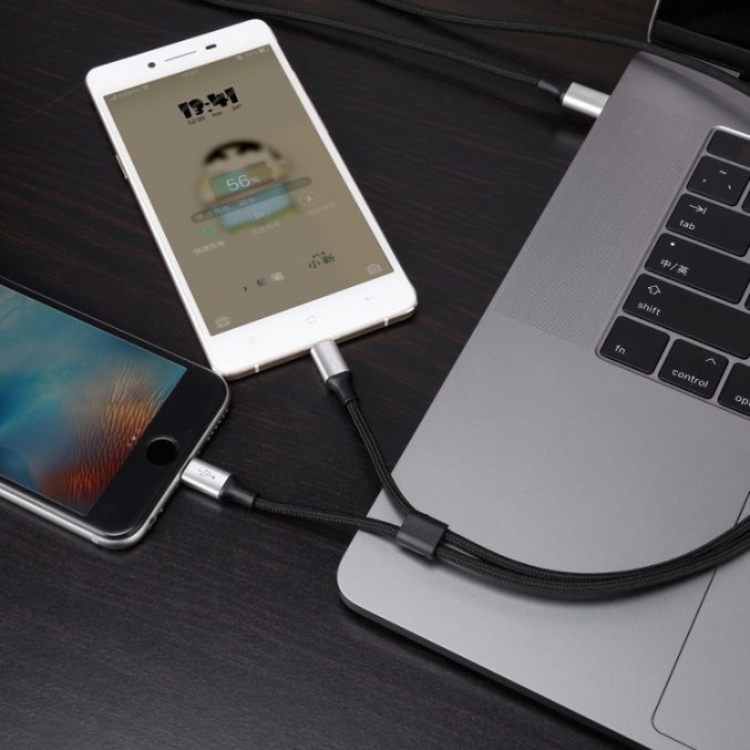 Baseus USB-C kabel, Lightning + Micro USB ( 1.2m / 3A ) - Bilde 2