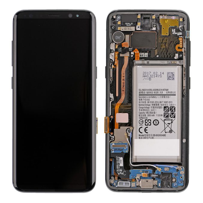 Skjerm og LCD til Samsung Galaxy S8 SM-G950(inkl ramme)