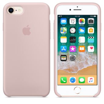 Apple Silikondeksel for iPhone 8 / 7 og SE 2020 - Sandrosa
