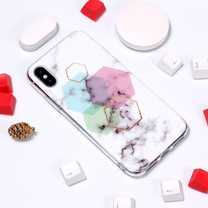 Dekorativt TPU beskyttelsesdeksel til iPhone XS Max (Hexagon) - Bilde 3