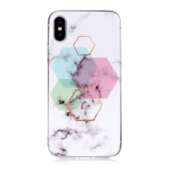 Dekorativt TPU beskyttelsesdeksel til iPhone XS Max (Hexagon)