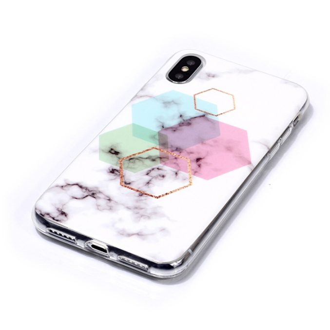 Dekorativt TPU beskyttelsesdeksel til iPhone XS Max (Hexagon) - Bilde 2