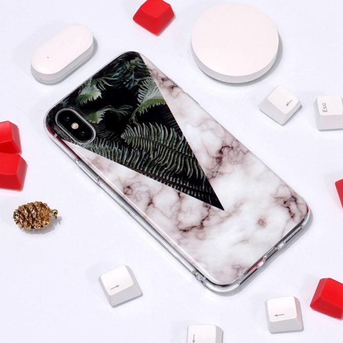 Dekorativt TPU beskyttelsesdeksel til iPhone XS Max (Leaves) - Bilde 4