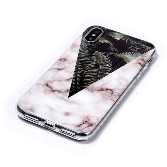 Dekorativt TPU beskyttelsesdeksel til iPhone XS Max (Leaves) - Bilde 2
