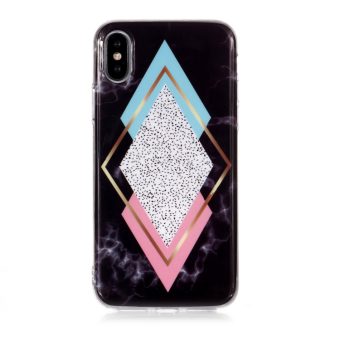 Dekorativt TPU beskyttelsesdeksel til iPhone XS Max (Rhombus)