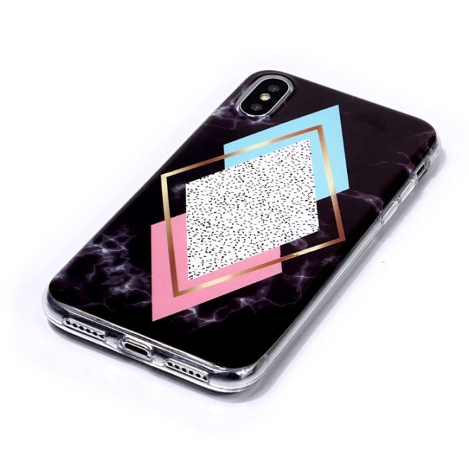 Dekorativt TPU beskyttelsesdeksel til iPhone XS Max (Rhombus) - Bilde 2