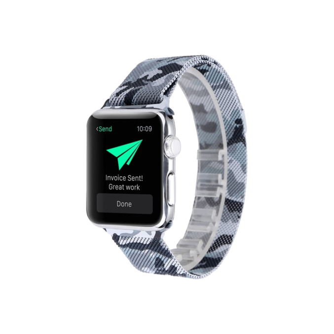 Klokkereim med magnetlås, kamuflasjeprint til Apple Watch 41 / 40 / 38 mm