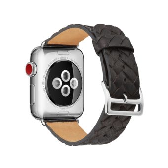 Klokkereim flettet lær for Apple Watch 41 / 40 / 38 mm - Sort
