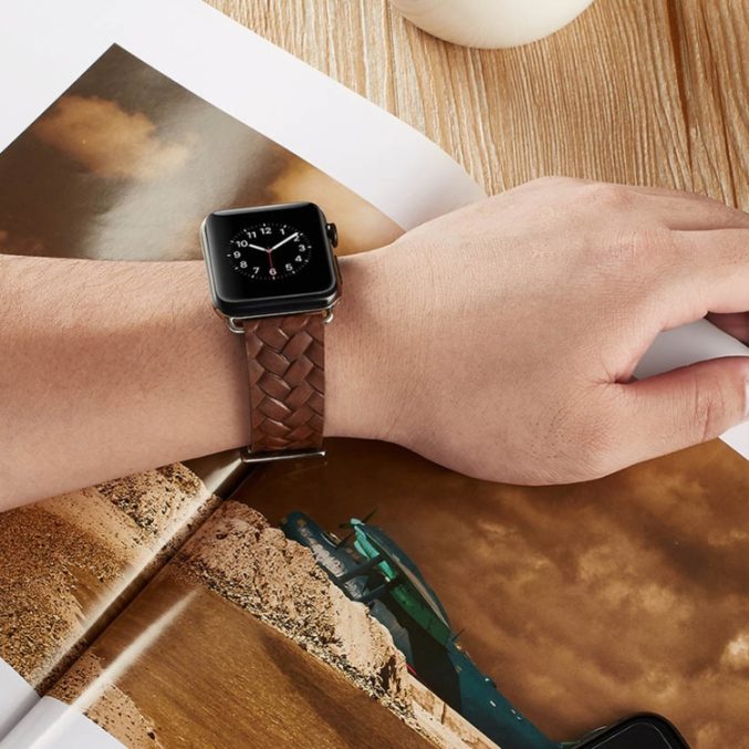 Klokkereim flettet lær for Apple Watch 41 / 40 / 38 mm - Bilde 13