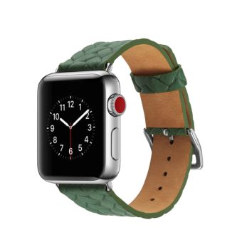 Klokkereim flettet lær for Apple Watch Ultra 49 / 45 / 44 mm - Grønn