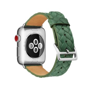 Klokkereim flettet lær for Apple Watch 41 / 40 / 38 mm - Grønn