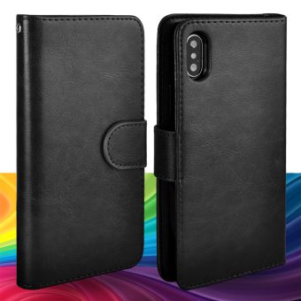 Lommebok med magnetdeksel for iPhone XS Max - Sort