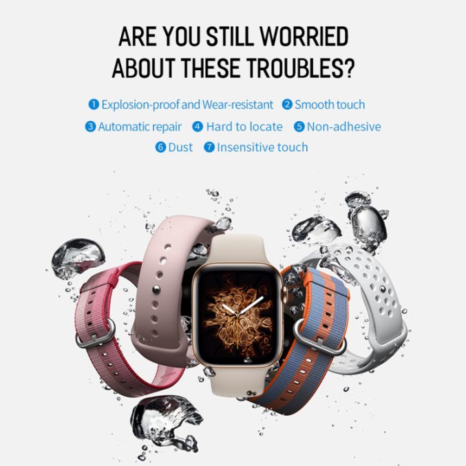 ROCK 0.18mm skjermbeskytter for Apple Watch 40/41 mm (2 stk) - Bilde 3