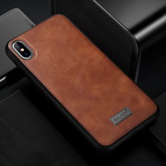 Sulada deksel i TPU/lær til iPhone X/XS - Brun