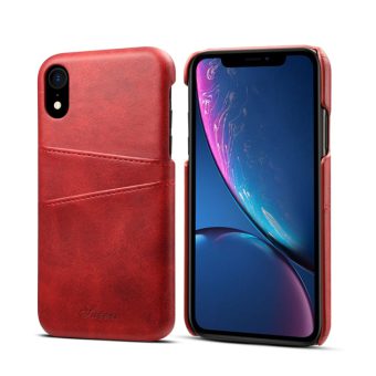 Suteni deksel med kortlommer for iPhone XR - Rød