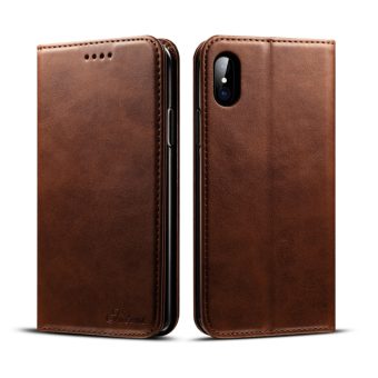 Suteni lommebokholder for iPhone X/XS - Kaffe