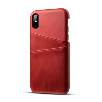 Suteni deksel med kortlommer for iPhone X/XS - Rød