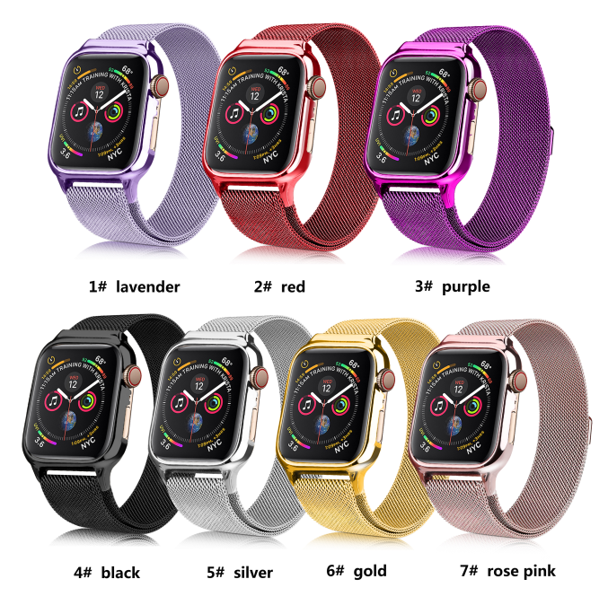 MilaneseKlokkereim Apple Watch 44mm med beskyttelsesramme