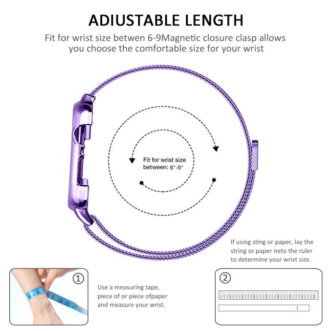 MilaneseKlokkereim Apple Watch 44mm med beskyttelsesramme - Lavendel