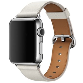 Klassisk Klokkereim i lær for Apple Watch 41 / 40 / 38 mm - Hvit