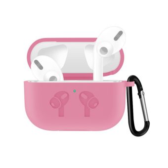 Silikon flip cover med anti-drop spenne for AirPods Pro - Lys rosa