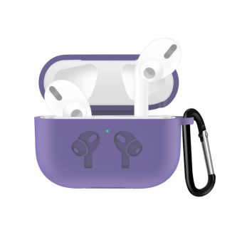 Silikon flip cover med anti-drop spenne for AirPods Pro - Lys lilla