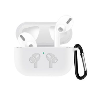 Silikon flip cover med anti-drop spenne for AirPods Pro - Hvit