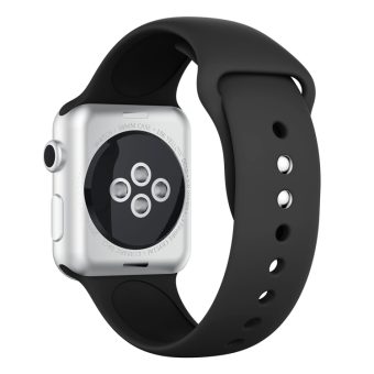 Silikon klokkereim med dobbeltfeste for Apple Watch 41 / 40 / 38 mm - Sort
